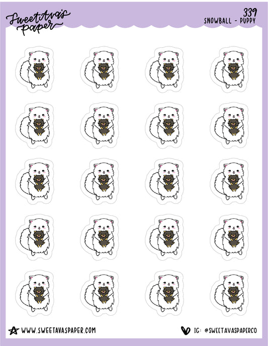 ICON SIZE - Puppy Love Planner Stickers - Snowball The Cat - [339]