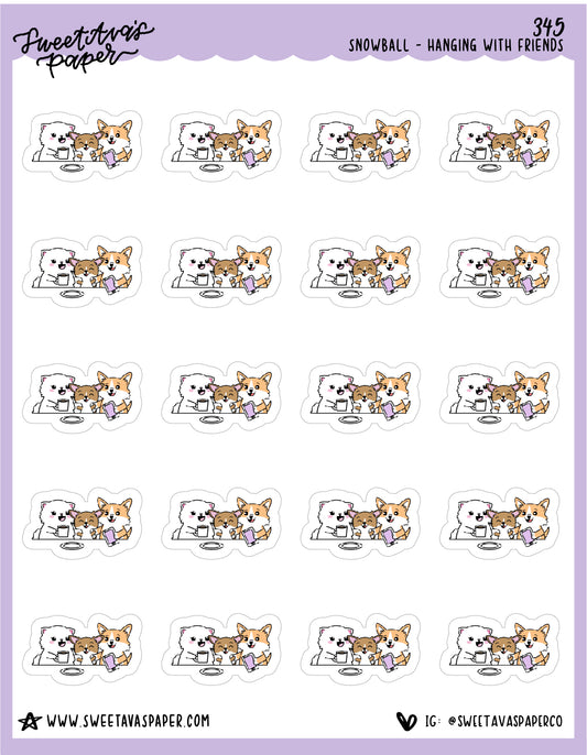 ICON SIZE - Out With Friends Planner Stickers - Snowball The Cat - [345]