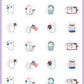 ICON SIZE - Fourth Of July Planner Stickers - Snowball The Cat - [353]