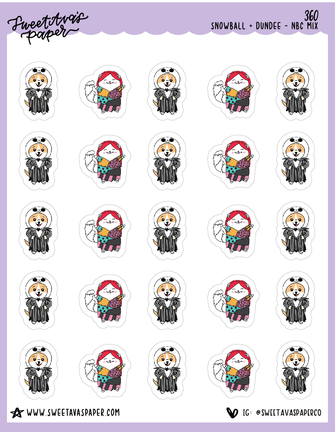 ICON SIZE - Nightmare Planner Stickers - Snowball The Cat - [360]