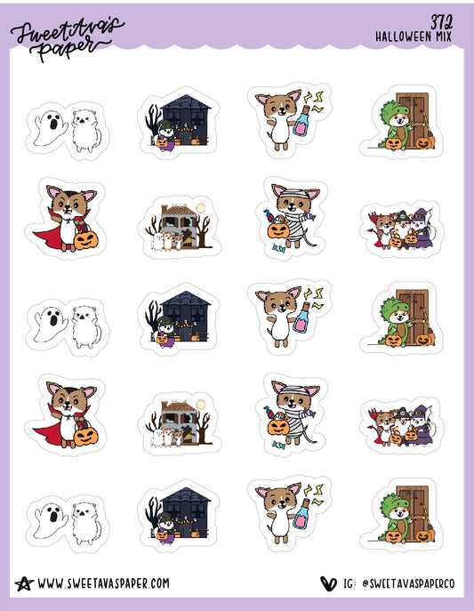 Halloween Mix Planner Stickers - Snowball The Cat [372]