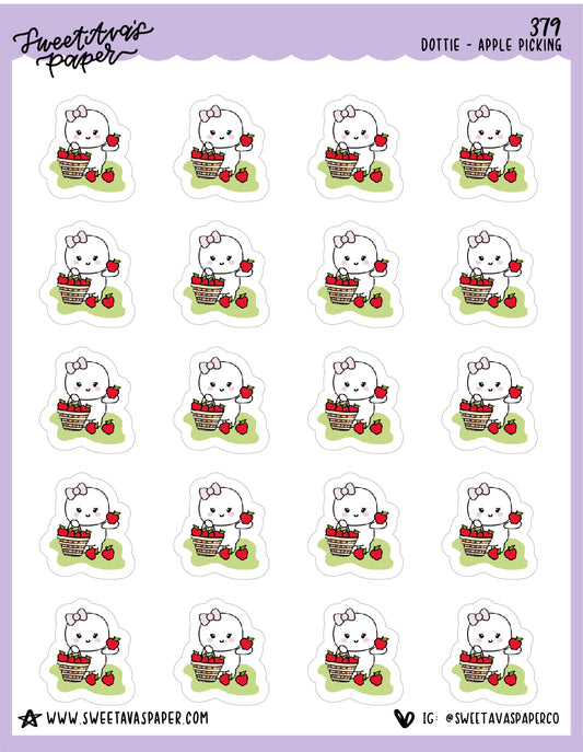 ICON SIZE - Apple Picking Planner Stickers - Dottie The Sugar Bug [379]