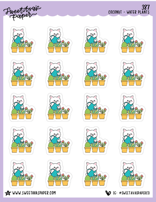 ICON SIZE - Water The Plants Planner Stickers - Coconut the Puppy [387]