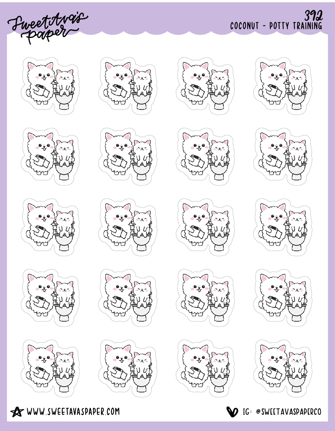 ICON SIZE - Potty Training Planner Stickers - Coconut the Puppy [392]
