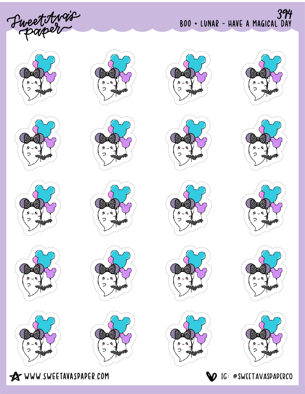 ICON SIZE - Magical Park Day Planner Stickers - Boo and Lunar [394]
