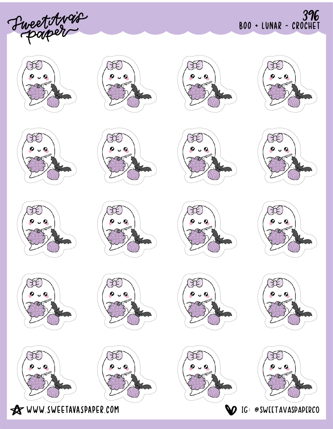 ICON SIZE - Crochet Planner Stickers - Boo and Lunar [396]