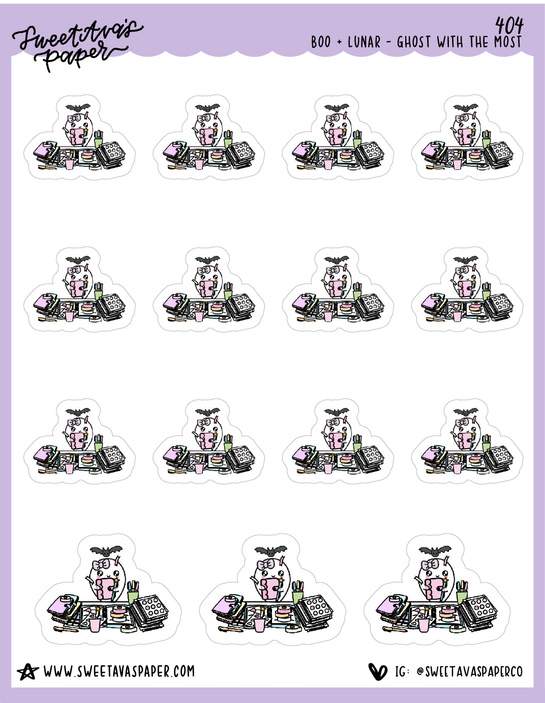 ICON SIZE - Ghost With The Most Planner Stickers - Boo and Lunar [404]