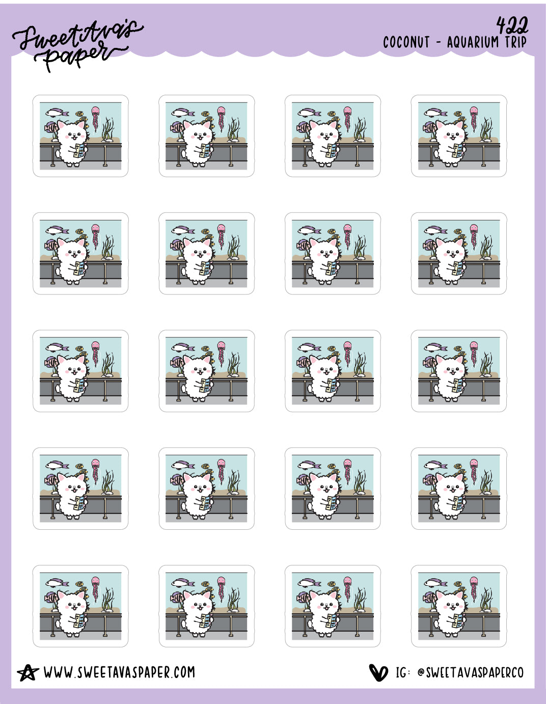 ICON SIZE - Aquarium Trip Planner Stickers - Coconut the Puppy [422]