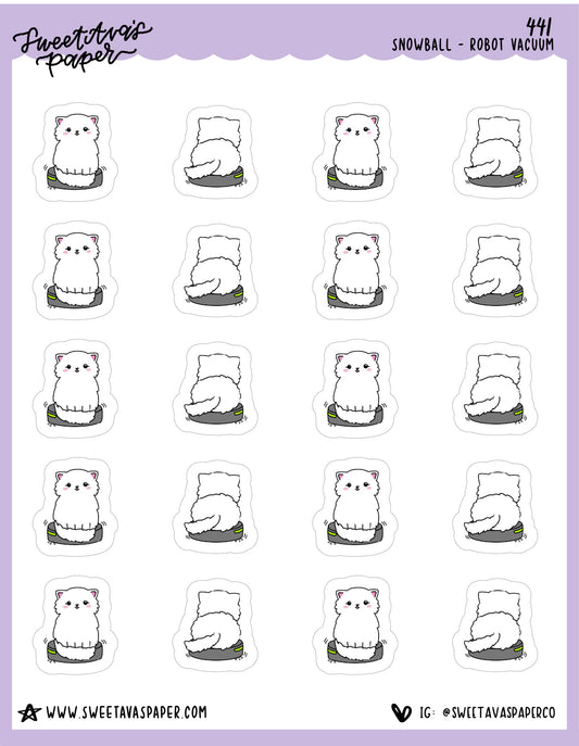 Robot Vacuum Planner Stickers - Snowball The Cat - [441]