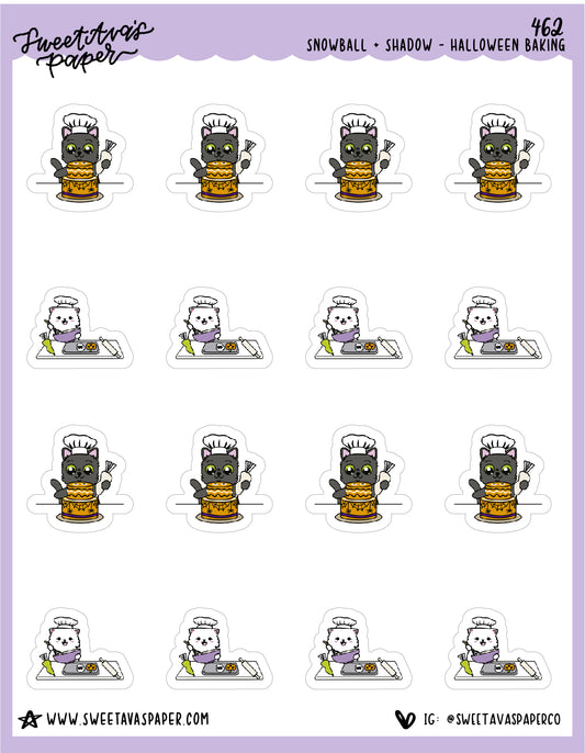 Halloween Baking Planner Stickers - Snowball The Cat - [462]