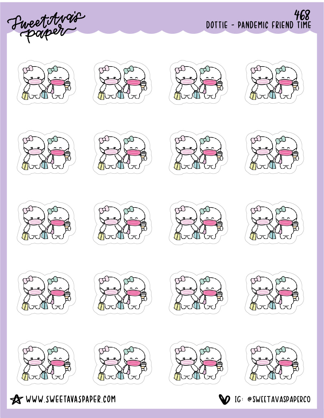 Out With Friends With Masks On Planner Stickers - Dottie The Sugar Bug - [468]