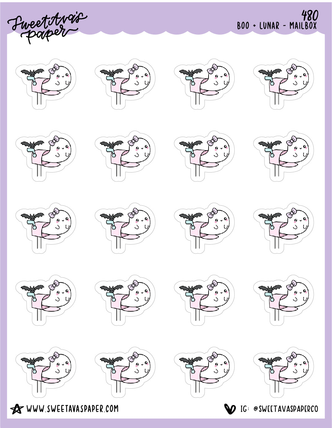 Mailbox Planner Stickers - Boo and Lunar [480]