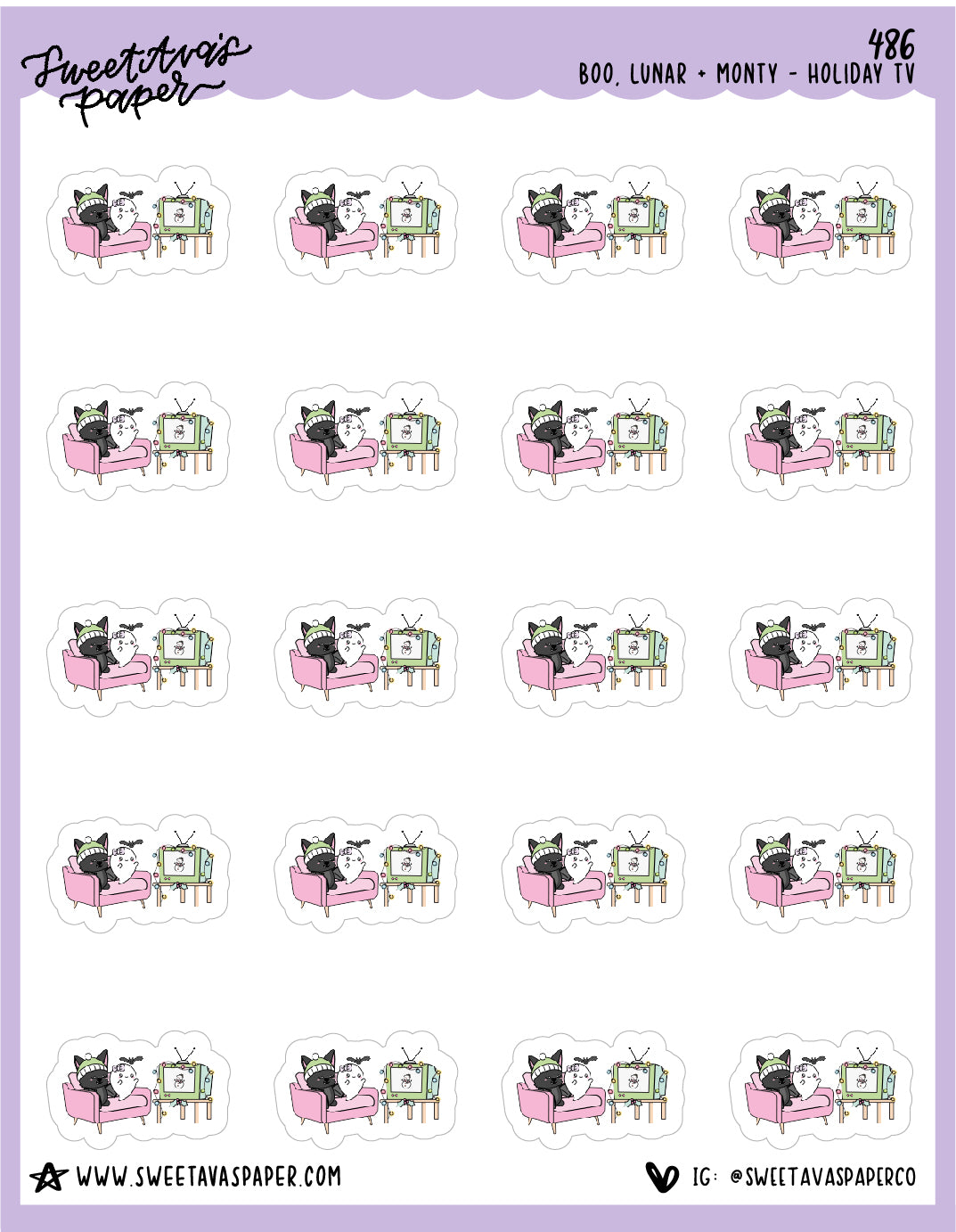 Christmas Movies Planner Stickers - Monty The Bat - Boo and Lunar [486]