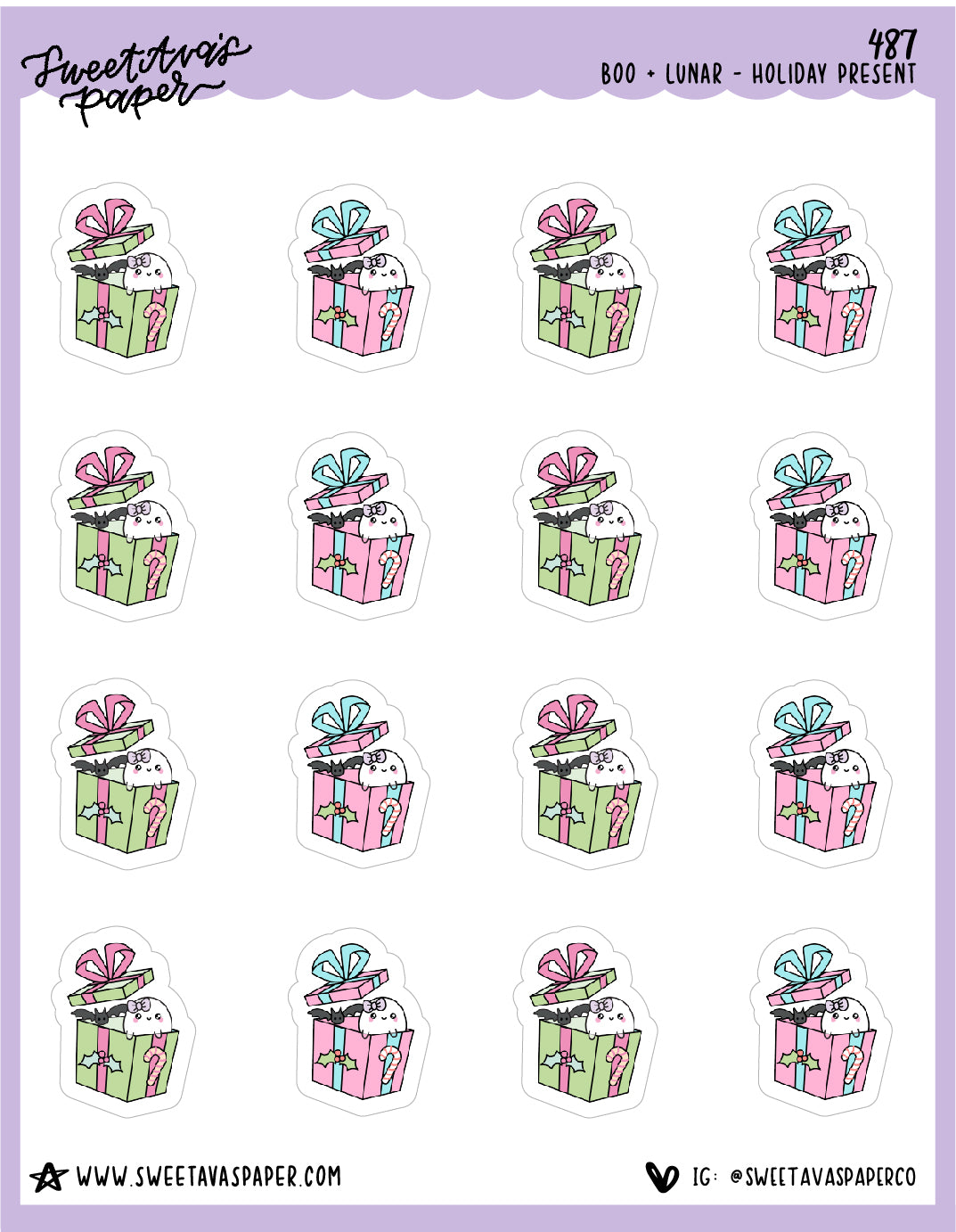 Holiday Gift Planner Stickers - Boo and Lunar [487]