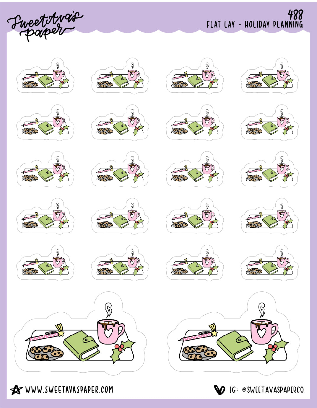 Holiday Planning Flat Lay Planner Stickers - [488]