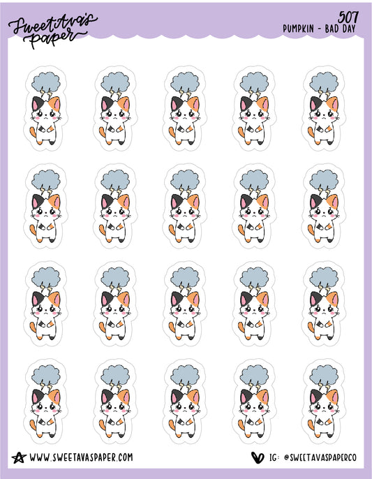 Bad Day Planner Stickers - Pumpkin The Cat - [507]