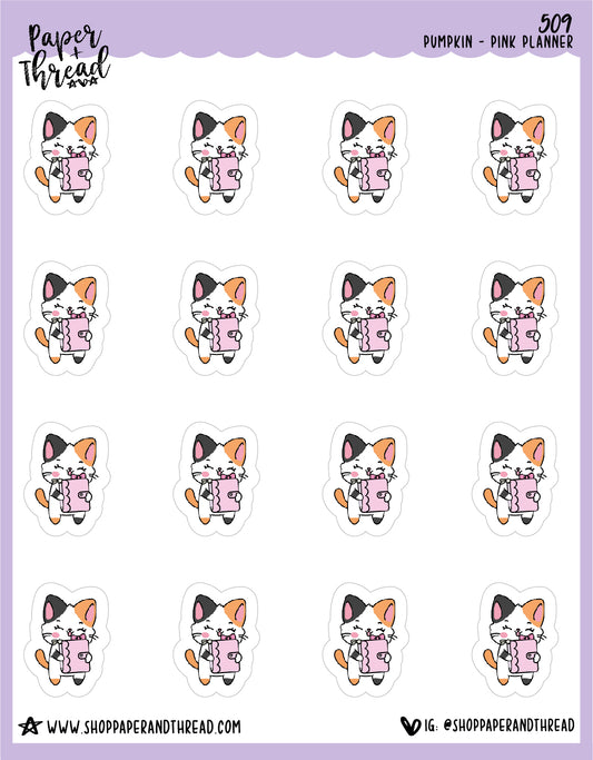 Planner Love Planner Stickers - Pumpkin The Cat - [509]