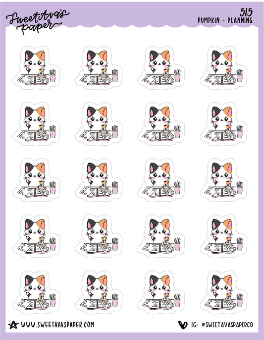 Planning With Stickers Planner Stickers - Pumpkin The Cat - [515]