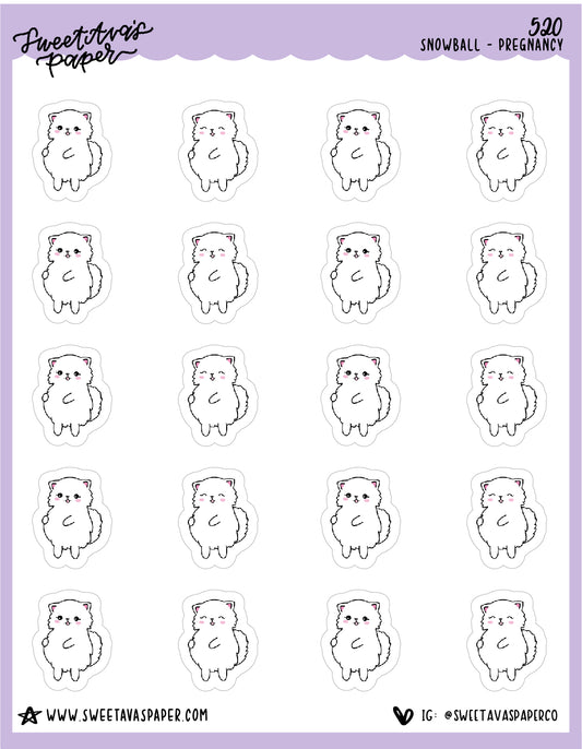 Pregnancy Planner Stickers - Snowball The Cat - [520]