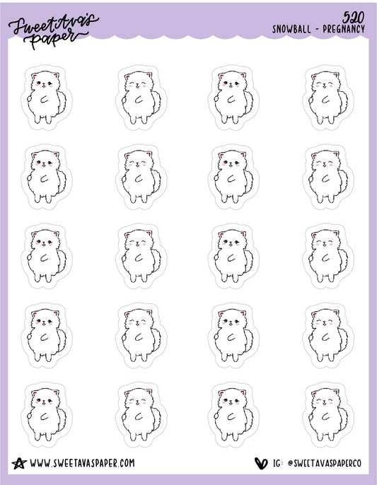 Pregnancy Planner Stickers - Snowball The Cat - [520]