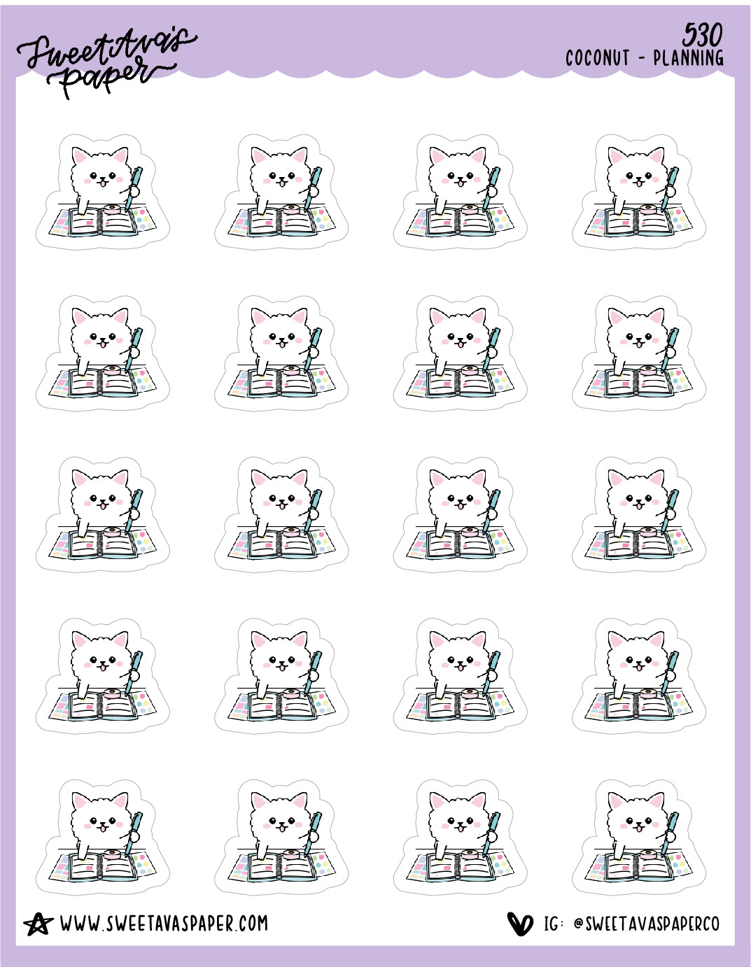 Planning with Stickers Planner Stickers - Coconut the Puppy [530]