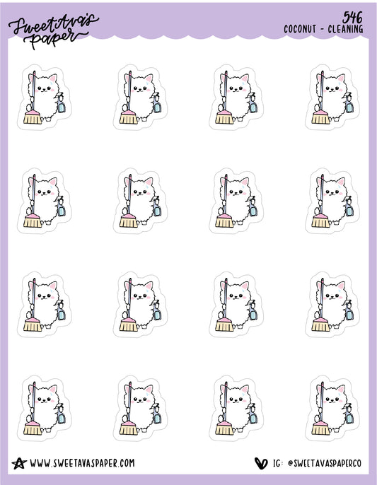 Cleaning Planner Stickers - Coconut the Puppy [546]