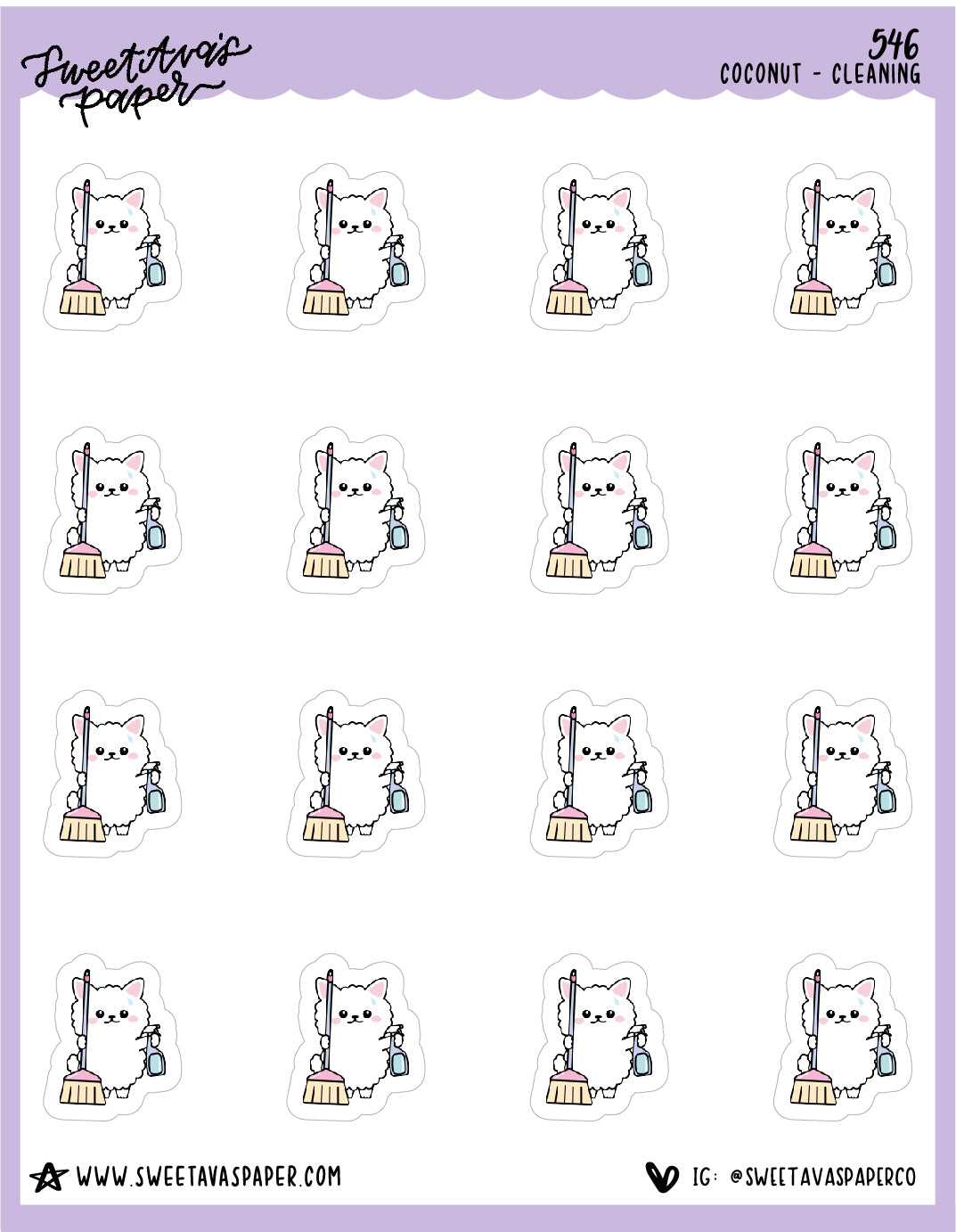 Cleaning Planner Stickers - Coconut the Puppy [546]