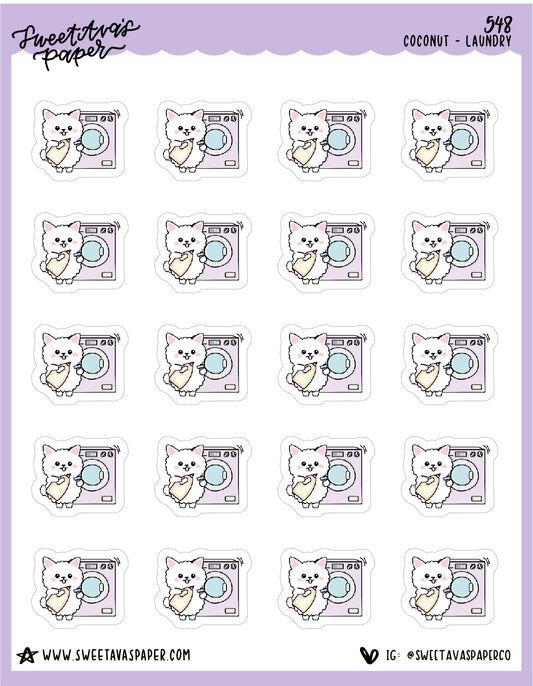 Laundry Planner Stickers - Coconut the Puppy [548]