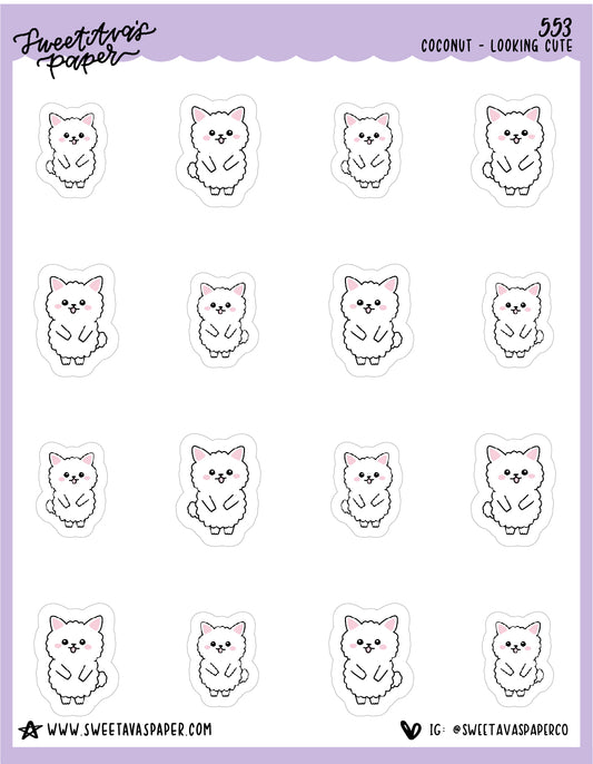 Looking Cute Planner Stickers - Coconut the Puppy [553]
