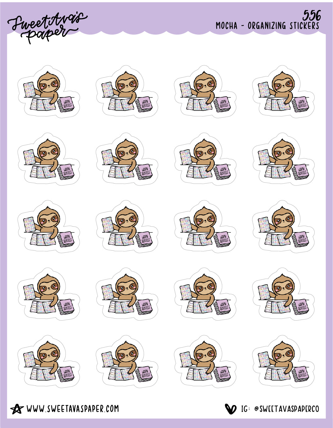 Sort Stickers Planner Stickers - Mocha The Sloth [556]
