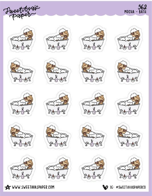 Bath Time Planner Stickers - Mocha The Sloth [562]