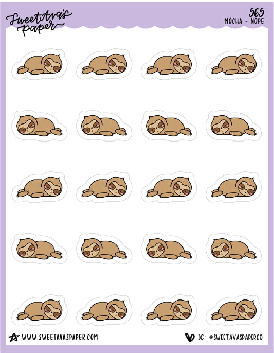 Sleeping Planner Stickers - Mocha The Sloth [565]