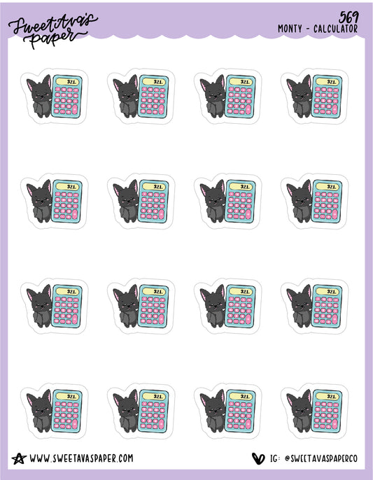 Calculator Planner Stickers - Monty The Bat - [569]