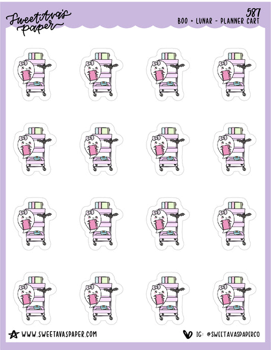 Planner Cart Planner Stickers - Boo and Lunar [587]