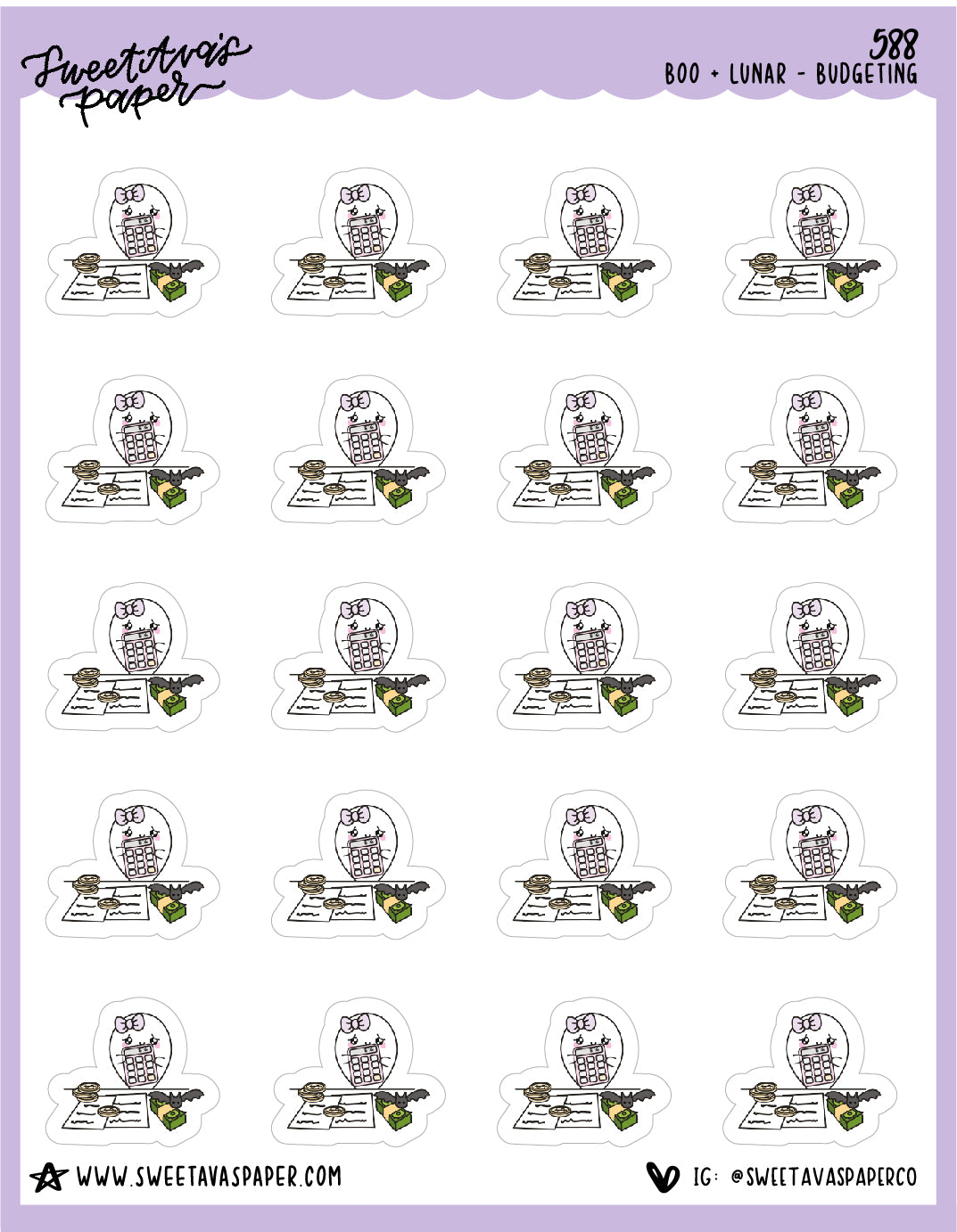 Budgeting Planner Stickers - Boo and Lunar [588]