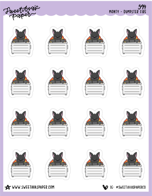 Dumpster Fire Planner Stickers - Monty The Bat - [594]