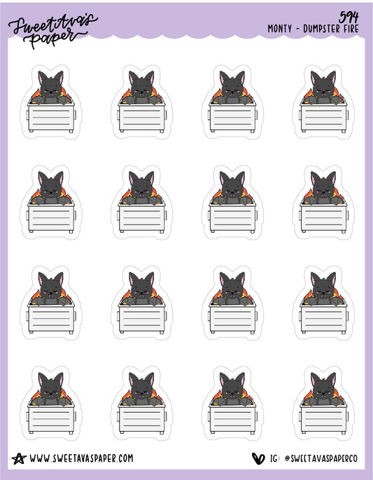 Dumpster Fire Planner Stickers - Monty The Bat - [594]