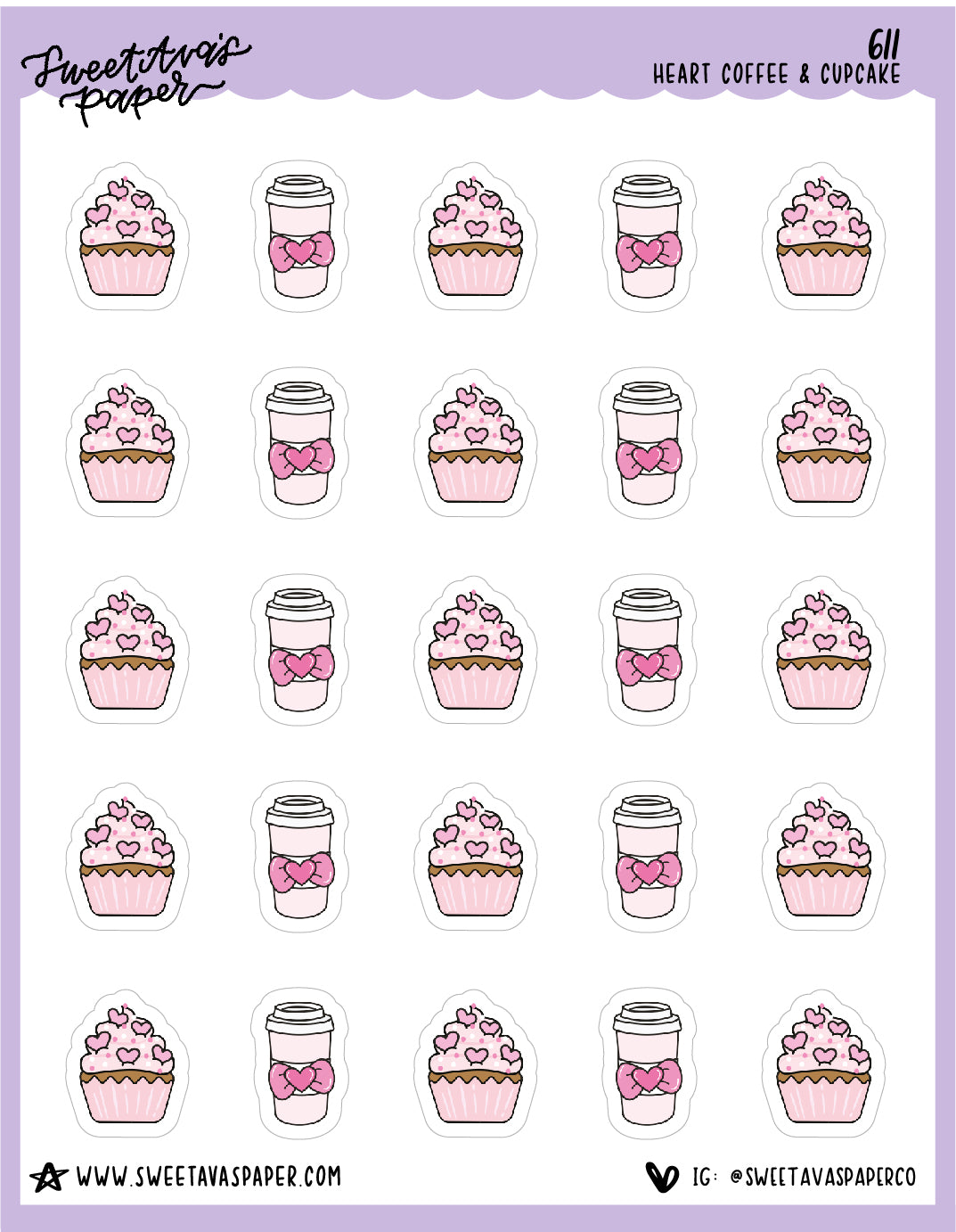 Coffee and Cupcakes Stickers - Doodles - [611]