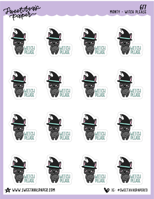 ICON SIZE - Witch, Please Planner Stickers - Monty The Bat - [617]