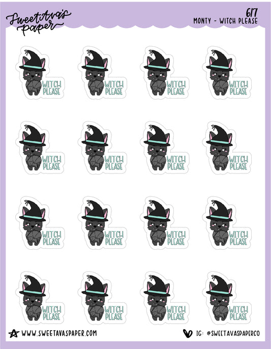 ICON SIZE - Witch, Please Planner Stickers - Monty The Bat - [617]