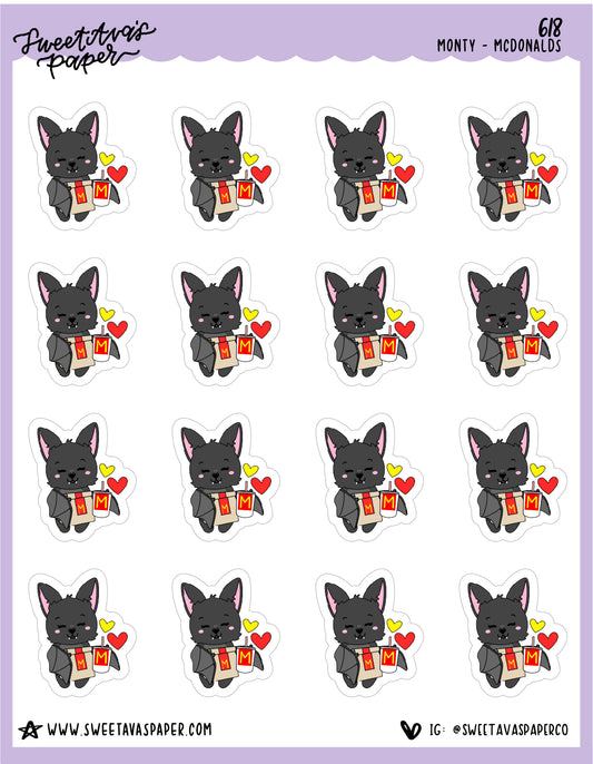 Fast Food Planner Stickers - Monty The Bat - [618]