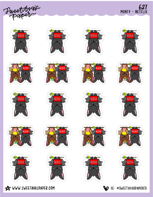 Movies and Chill Planner Stickers - Monty The Bat - [627]