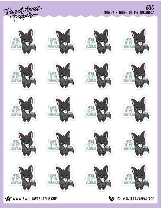 None Of My Business Planner Stickers - Monty The Bat - [630]