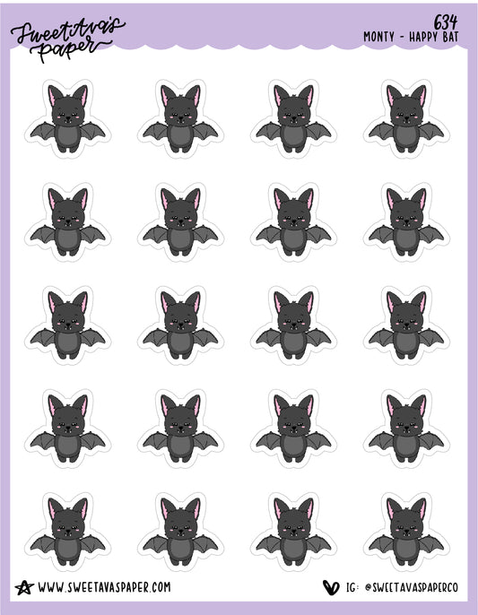 Looking Cute Planner Stickers - Monty The Bat - [634]