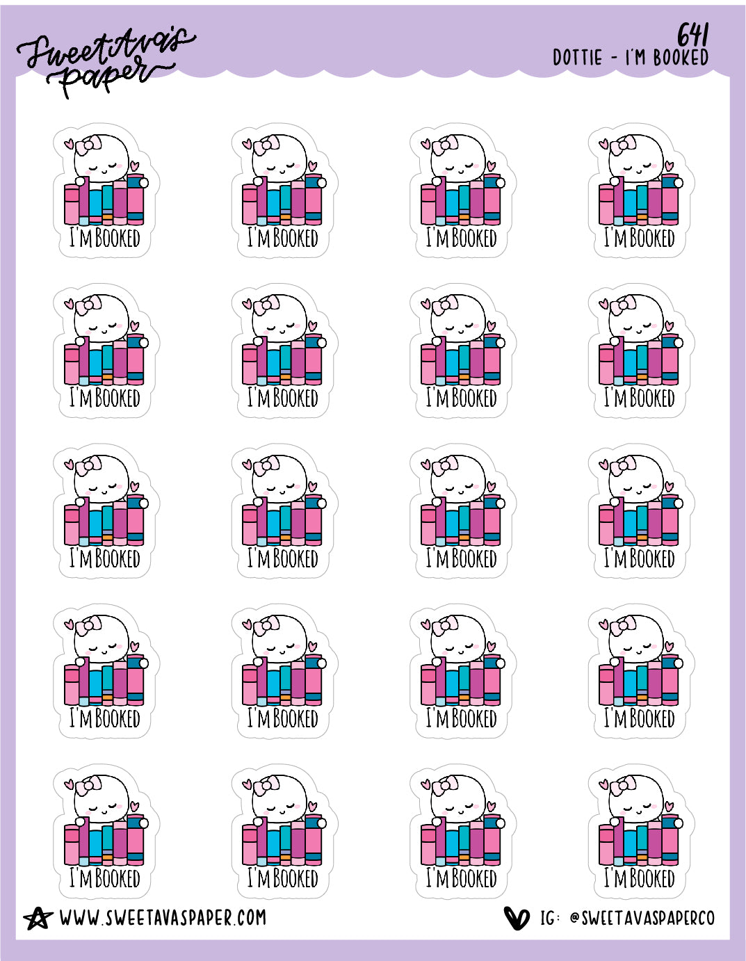I'm Booked Planner Stickers - Dottie The Sugar Bug - [641]