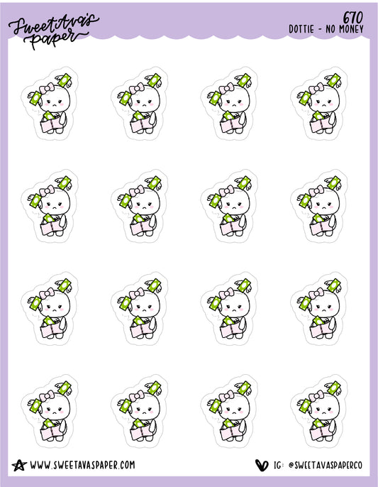 So Broke Planner Stickers - Dottie The Sugar Bug - [670]