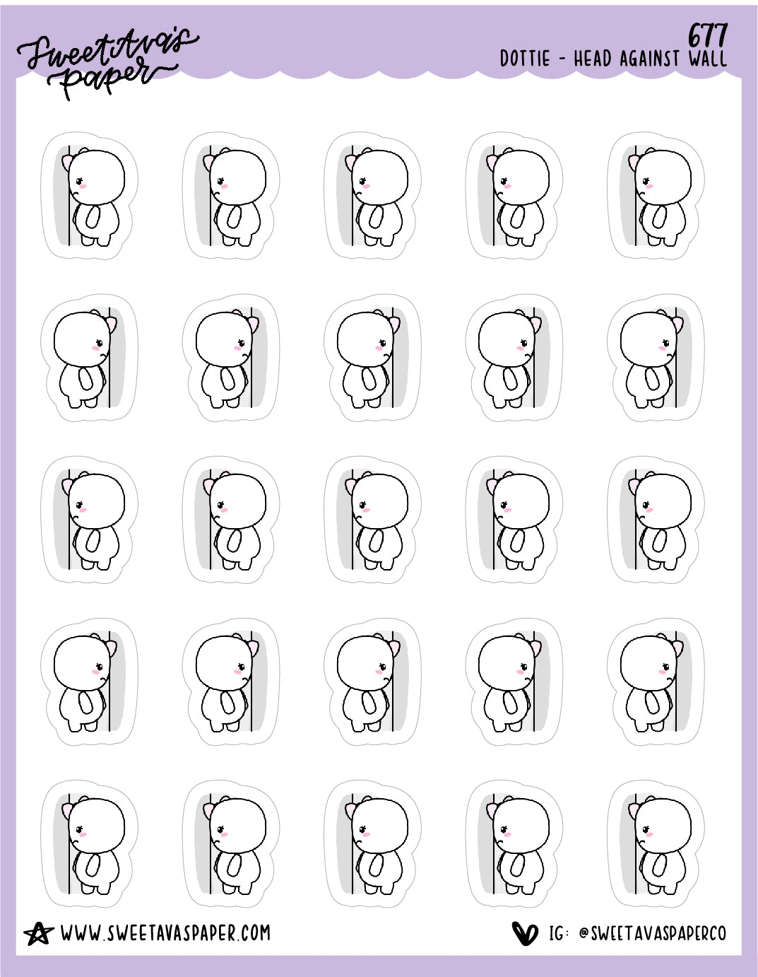 Bad Day Planner Stickers - Dottie The Sugar Bug - [677]