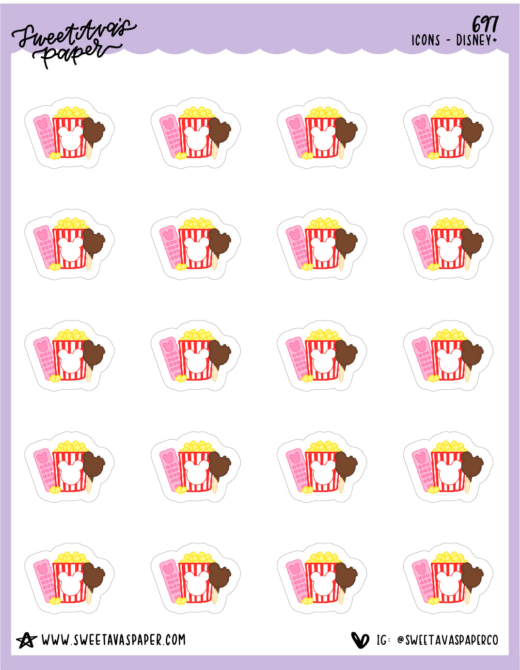 Magical Snacks & TV Planner Stickers - Doodles - [697]