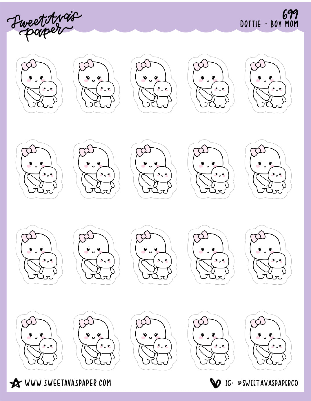 Mommy Son Planner Stickers - Dottie The Sugar Bug - [699]
