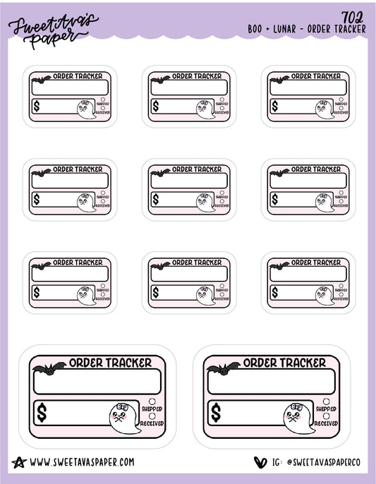 Online Order Tracker Planner Stickers - Boo and Lunar [702]